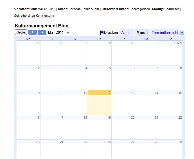 Google Kalender und Google Dokumente in WordPress.com-Blogs einbauen